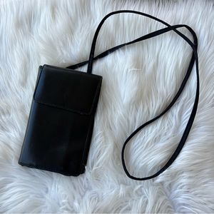 Black Foldable Wallet Crossbody Purse